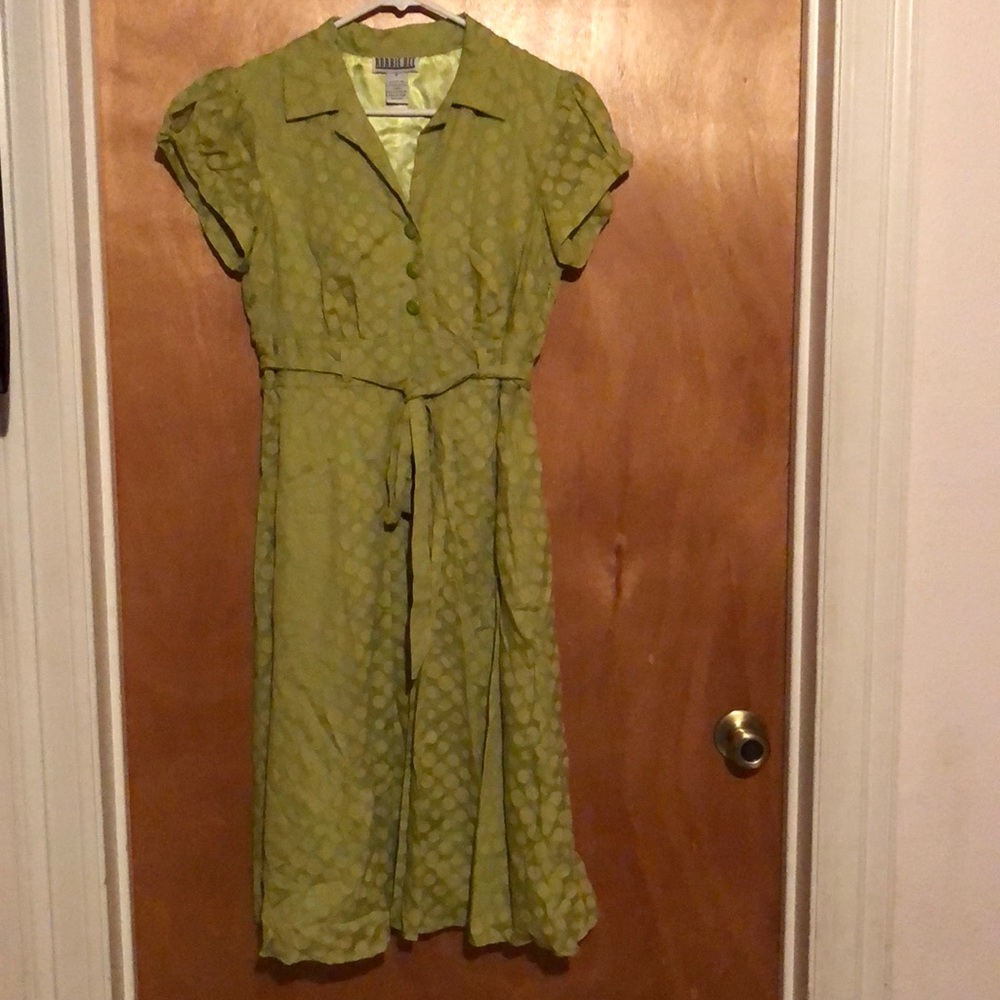 Robbie Bee green polka dot dress